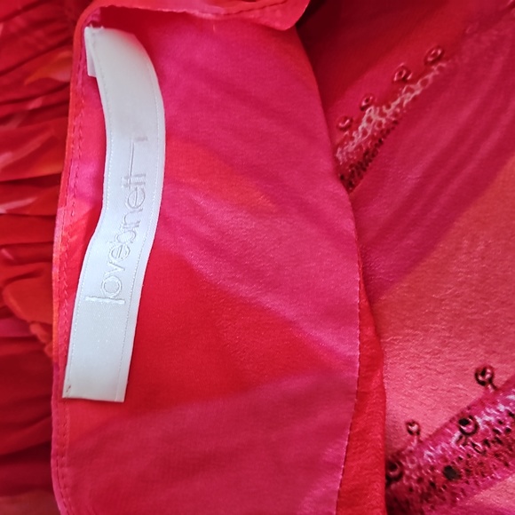 💜 Love Binetti Hera Print Dress Pink/ Fuchsia 100% Silk NWOT Sz XS - Picture 4 of 8